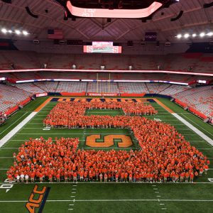 Incoming Syracuse University Freshman Students celebrate at the JMA Wireless Dome